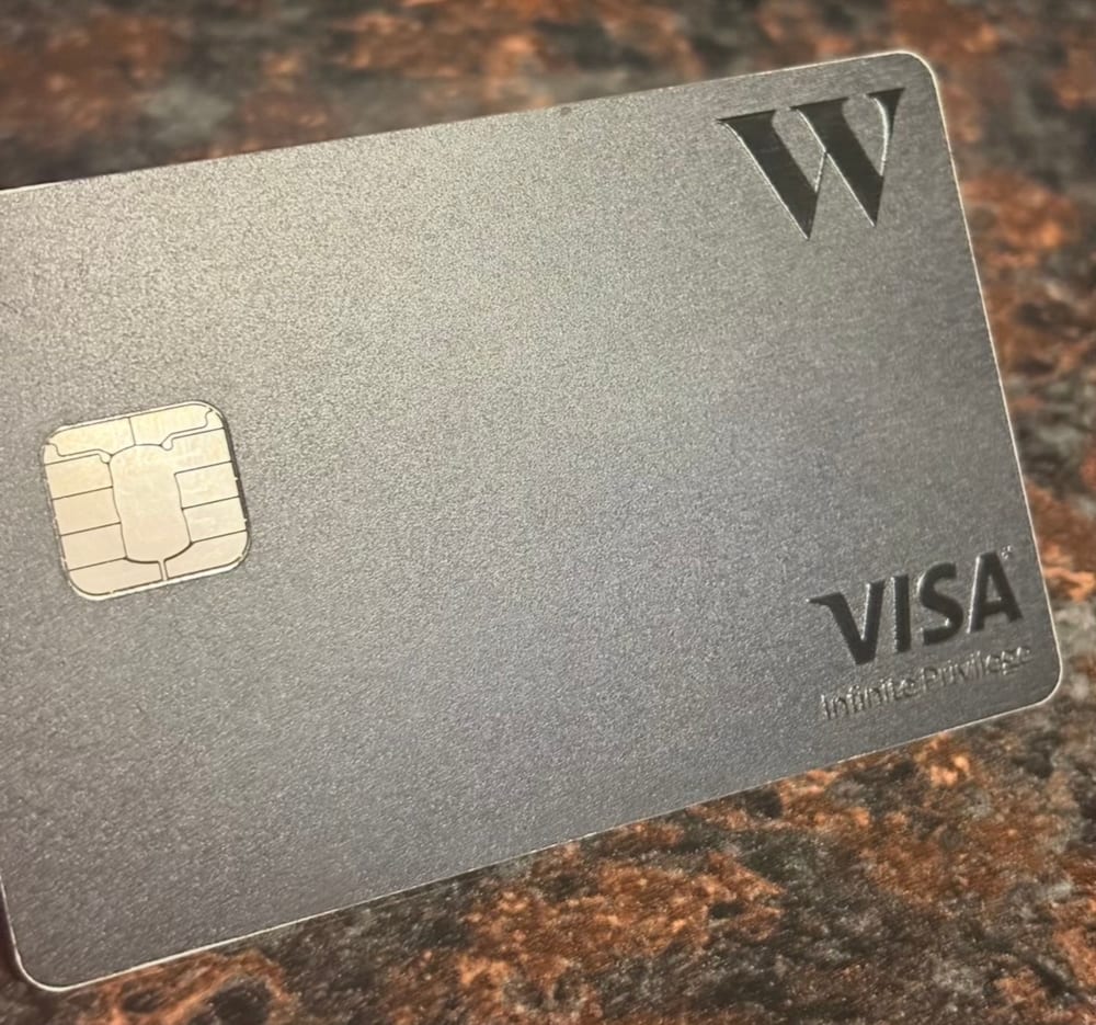 The matte black Wealthsimple Visa Infinite Privilege metal card